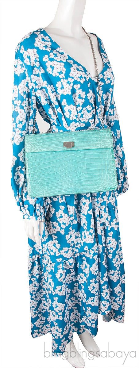 Tiffany Blue Cornelia Lunch Box Crocodile Bag