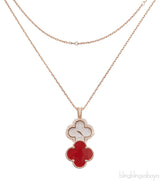 Van Cleef & Arpels Secret  Pendant Watch Carnelian Necklace