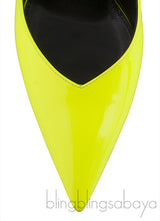 Neon Green Pointed Toe Heels