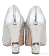 Silver Metallic Python Heels