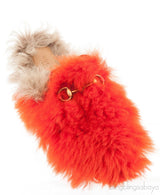 Gucci Orange Wool Princetown Slide