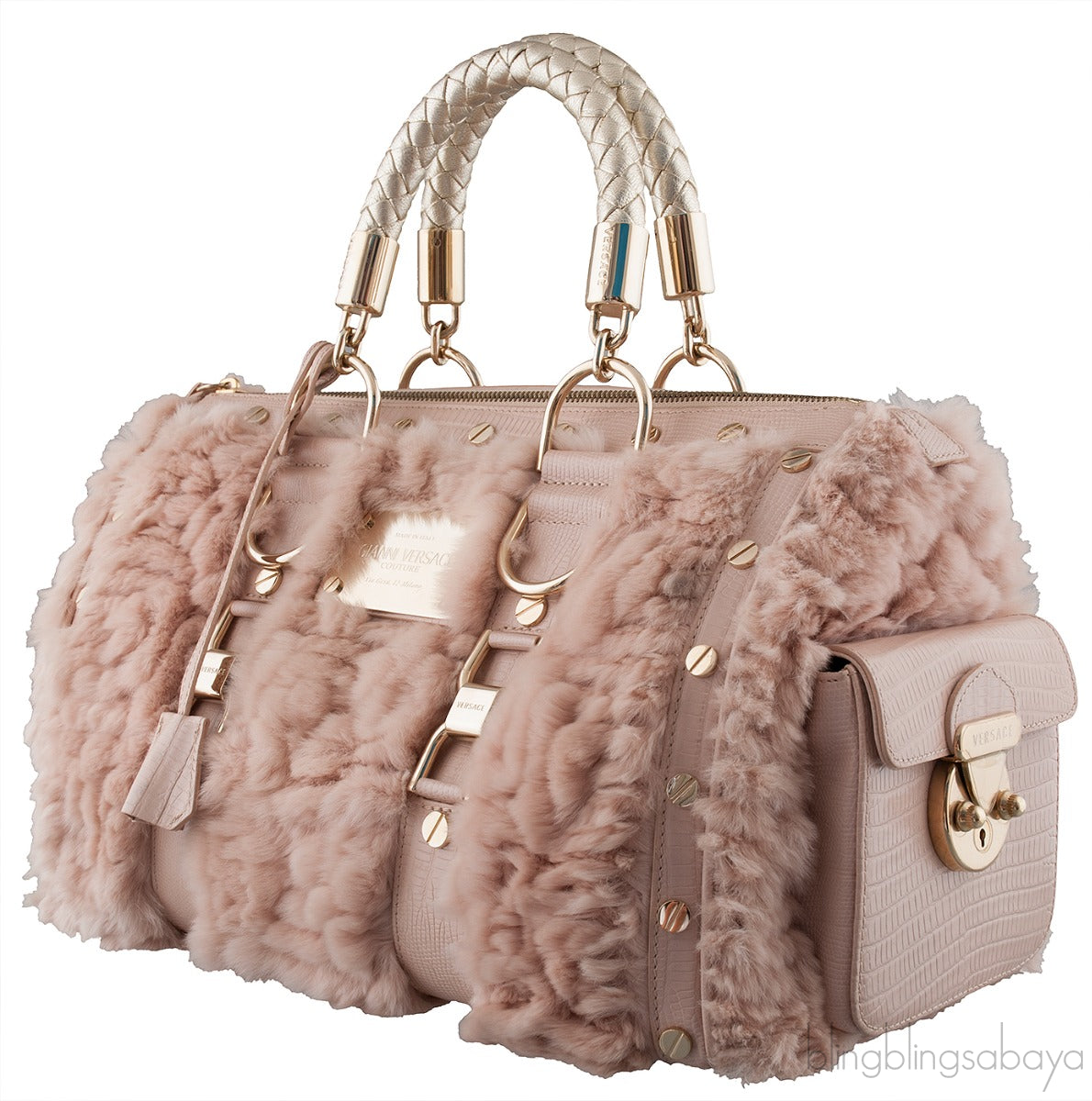 Blush Pink Fur Madonna Handbag