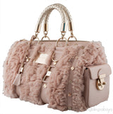 Blush Pink Fur Madonna Handbag
