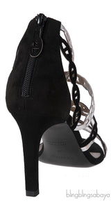 Hermes Chain d\'Ancre Silver & Black Sandals