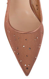 Andrea Wazen Lore Glitz Mesh Satin 105 Pumps 40