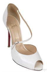 Christian Louboutin White Patent Leather Peep toe Pump