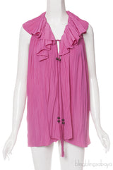 Fuchsia Drawstring Sleeveless Top