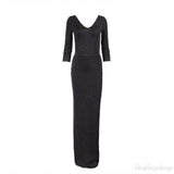 Wolford Black Metallic Bodysuit & Maxi Skirt