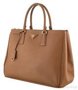Gold Saffiano Double Zip Tote