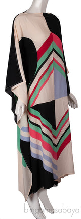 Multicolored Scarf Silk Dress