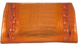 Nancy Gonzalez Orange Crocodile Studded Clutch