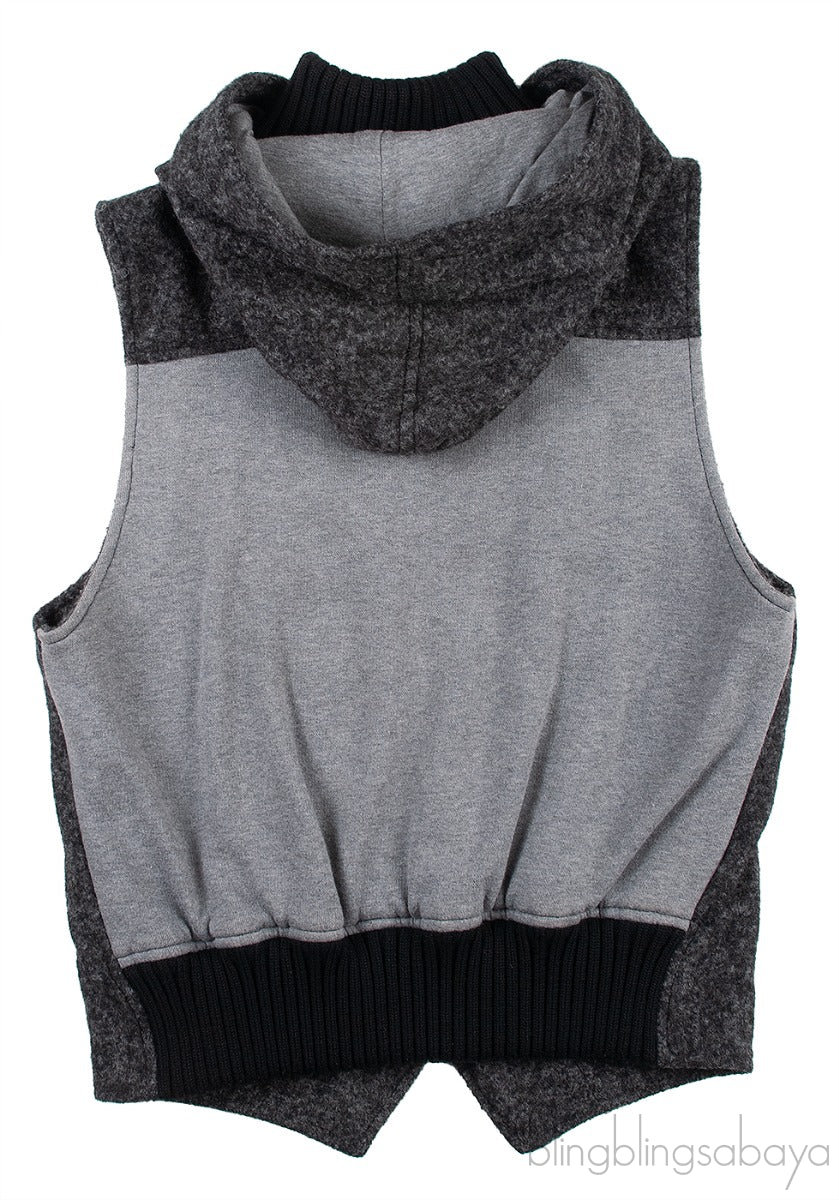 Grey Sleeveless Men\'s Hoodie