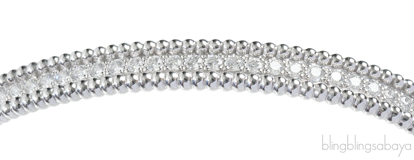 Perlee Diamond White Gold Bracelet One Row