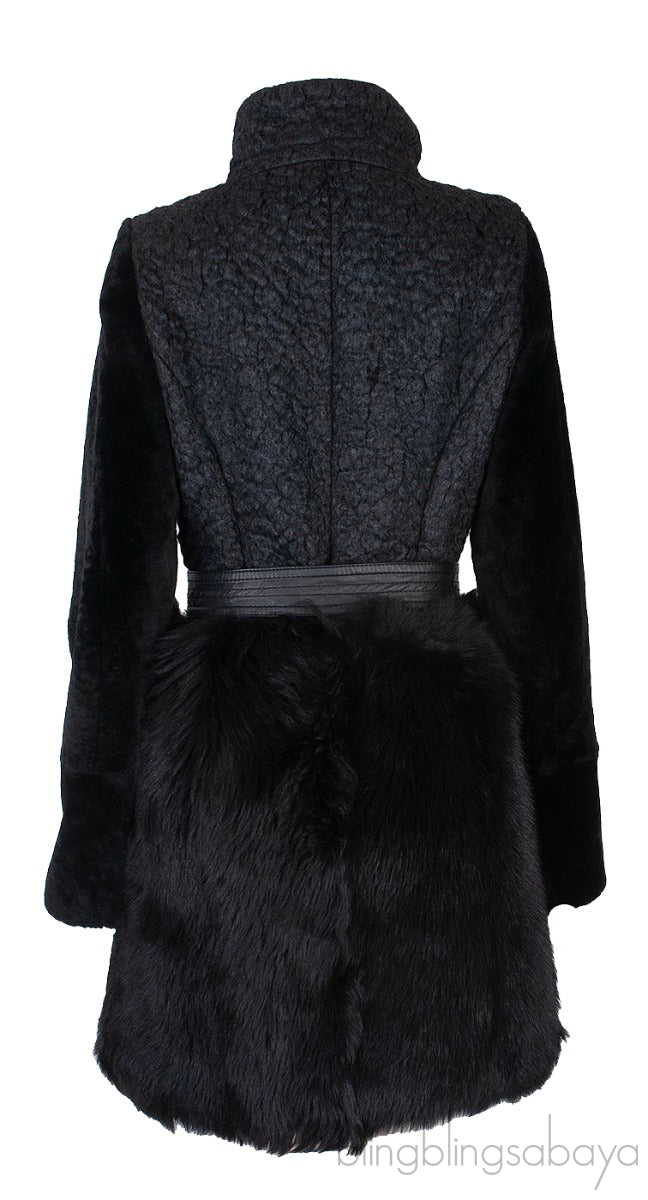 Black Pelle Leather Coat