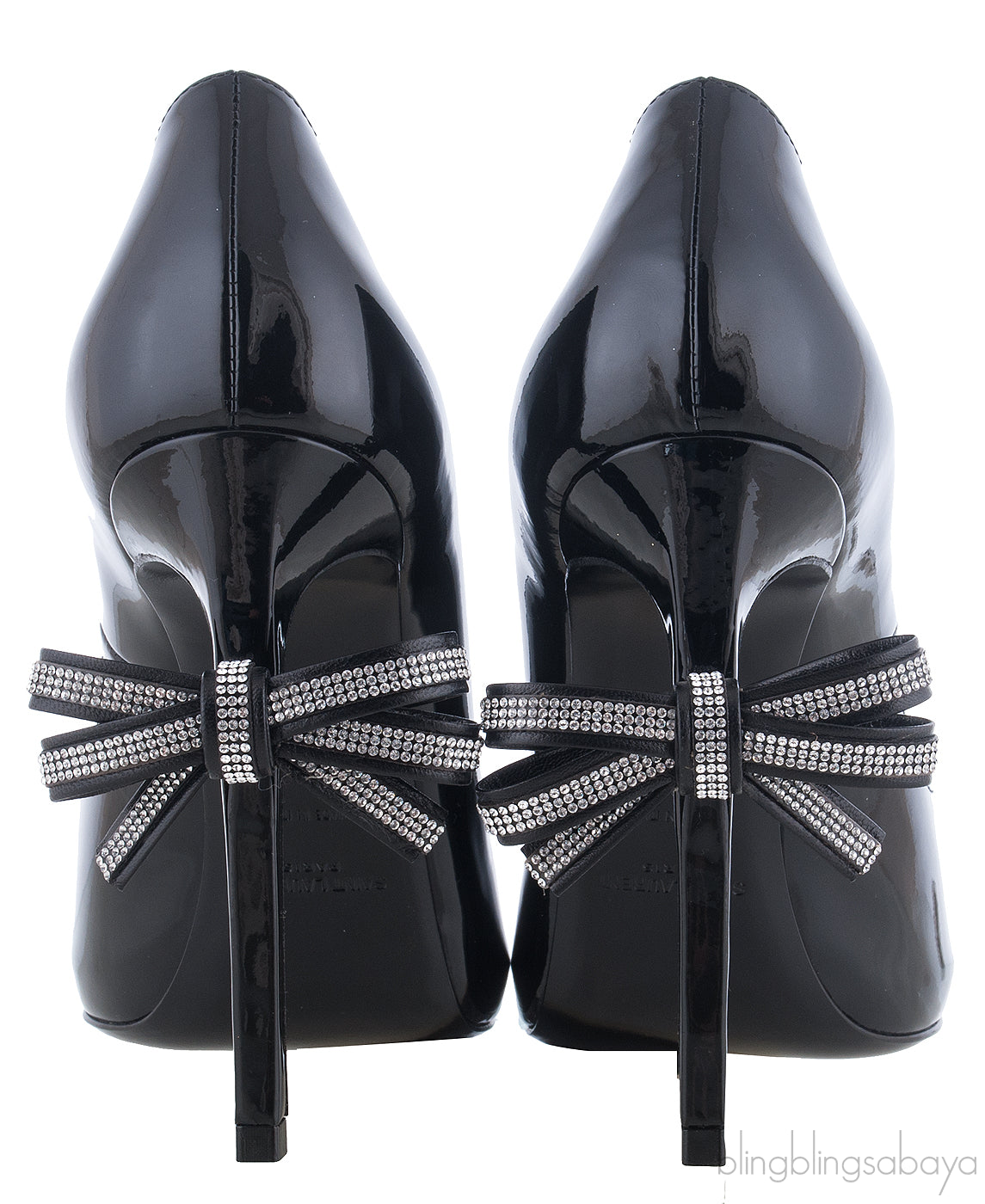 Bow Embellished Leather Pumps