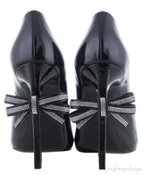 Bow Embellished Leather Pumps