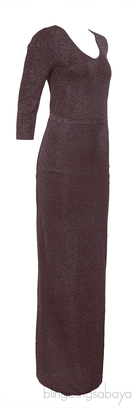 Wolford Burgundy Metallic Bodysuit & Maxi Skirt