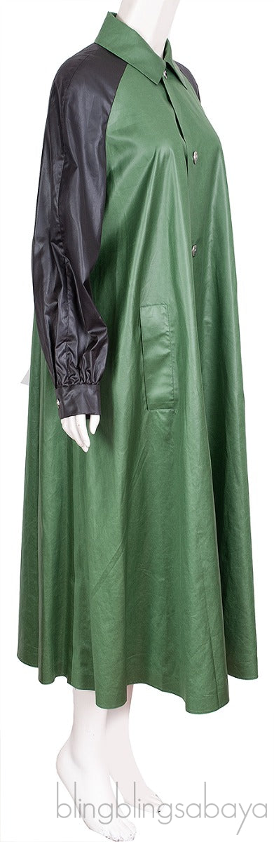 Black & Green Polyester Dress