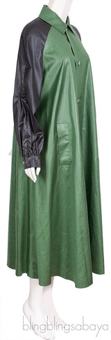Black & Green Polyester Dress