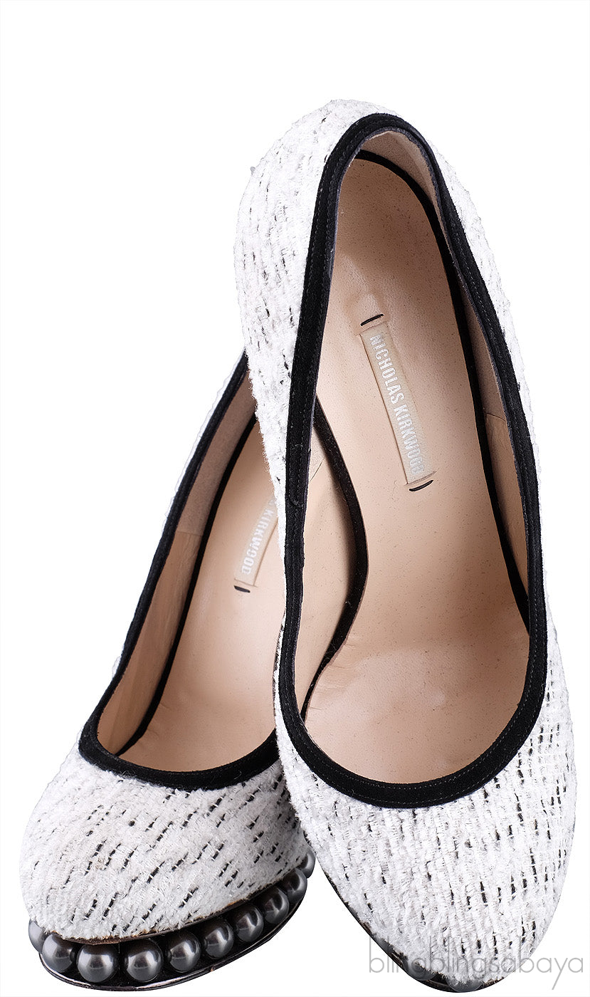 Tweed Pearl Platform Pump