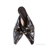 Bottega Veneta Fondant Patent Leather Bunny Mules 38.5