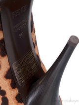 Leopard Pony Hair Peep Toe Pump