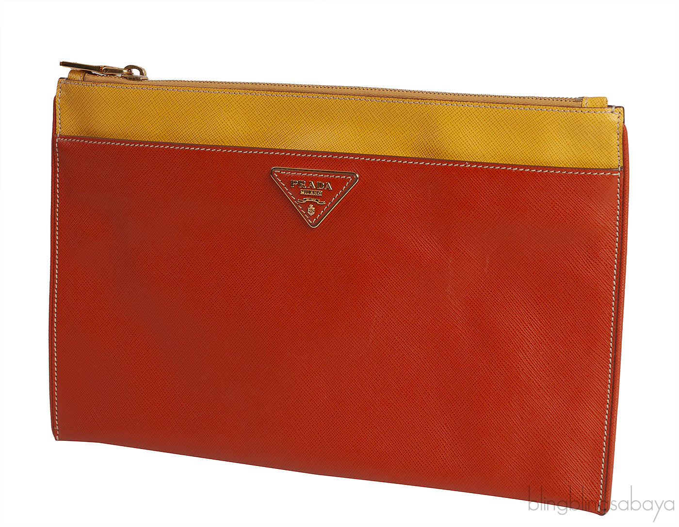 Saffiano Papaya & Mimosa Large Clutch