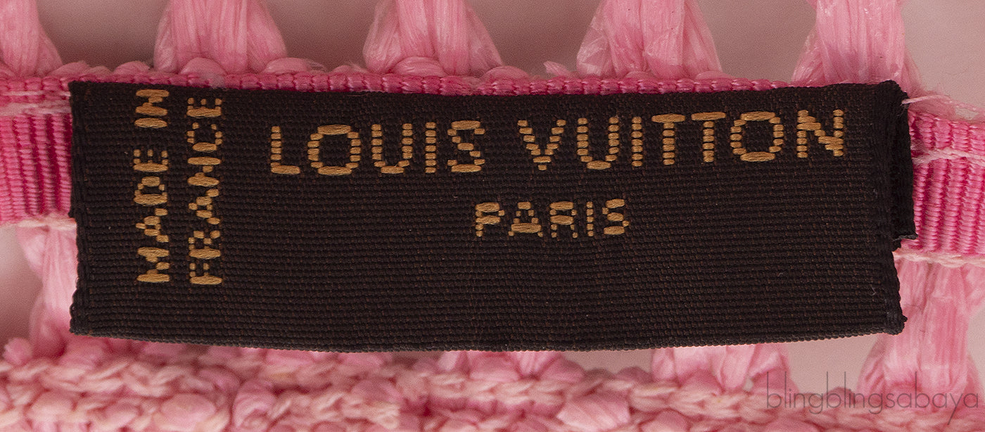 LV Pink and Crystal Raffia Crochet Visor