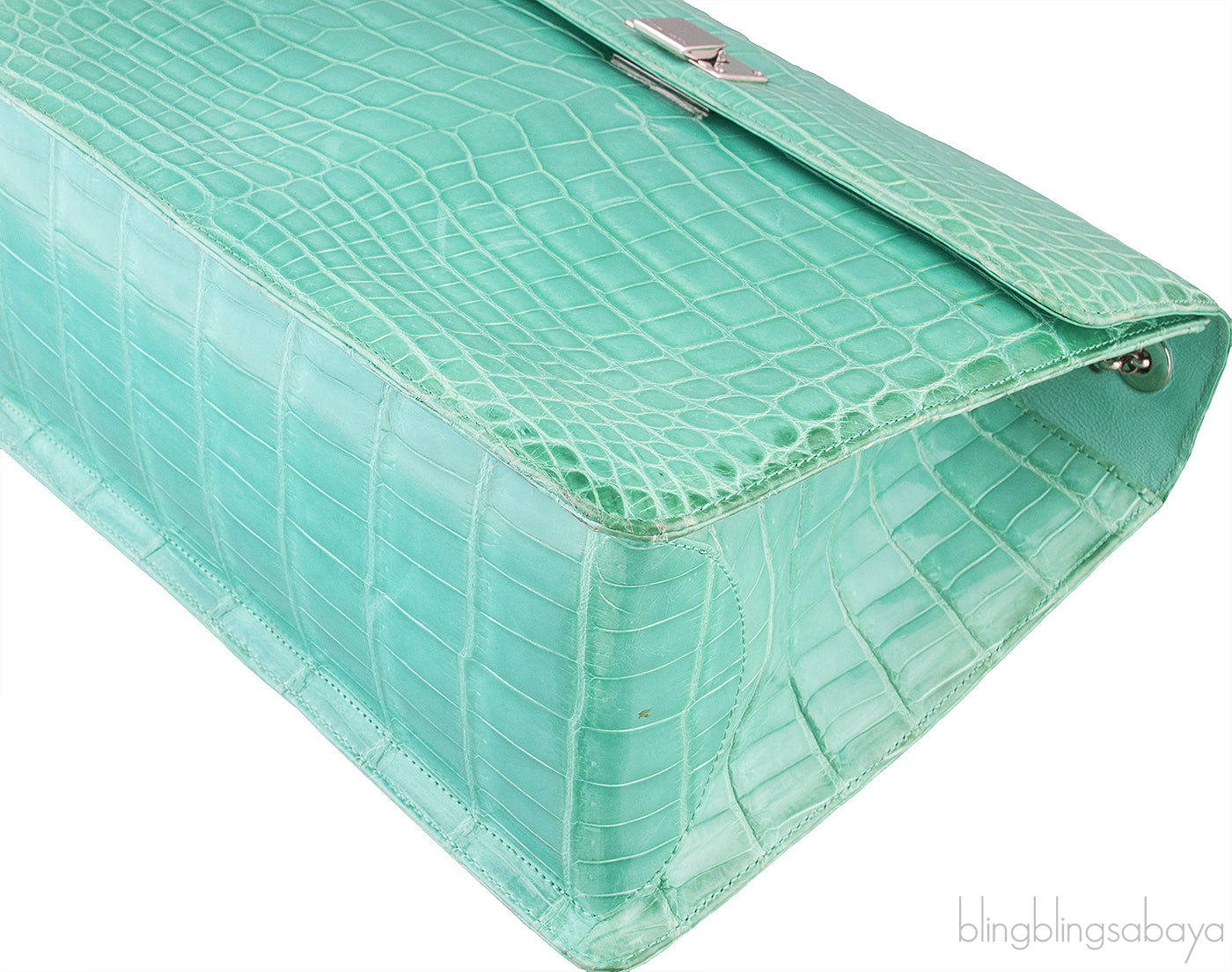 Tiffany Blue Cornelia Lunch Box Crocodile Bag