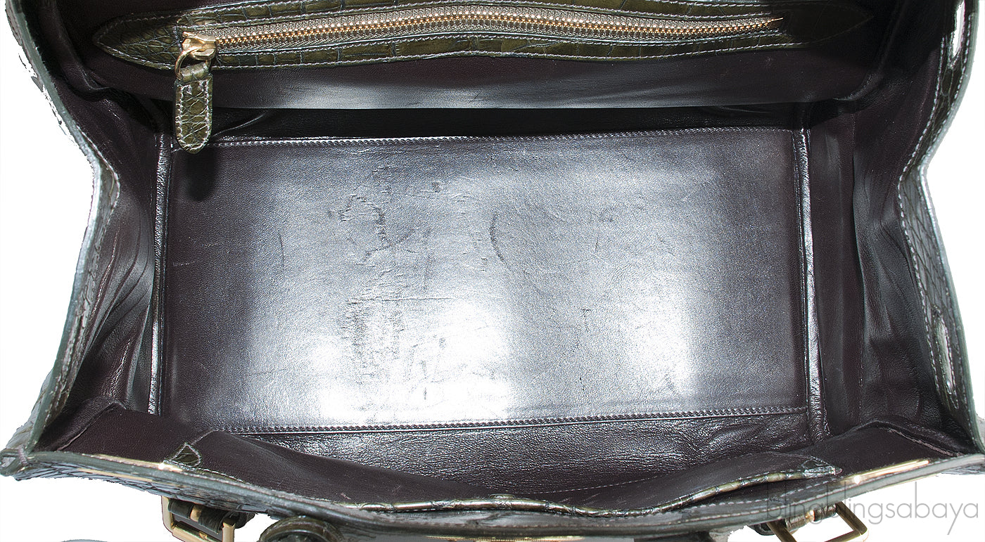 Ricky Alligator Moss Green Bag
