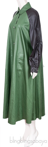 Black & Green Polyester Dress