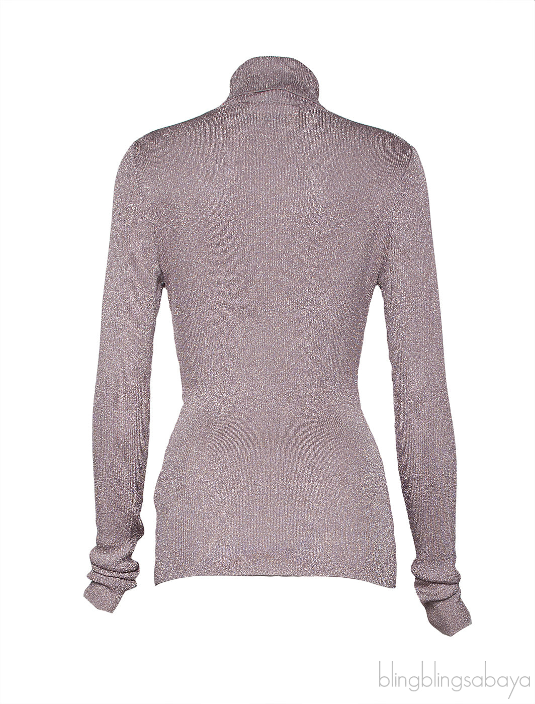 Rose Gold Metallic Turtleneck Sweatshirt