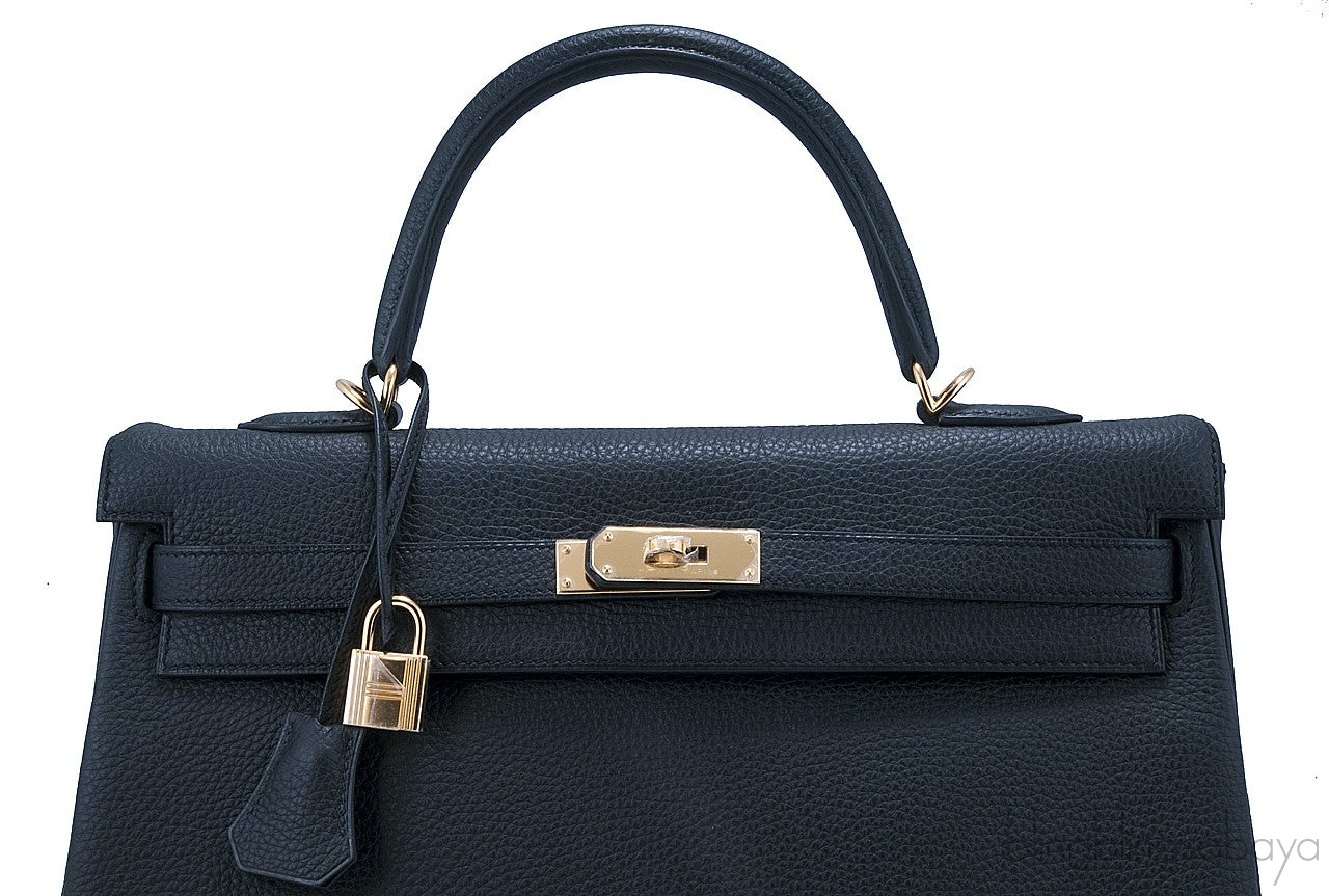 Kelly 35 Black Togo Retourne