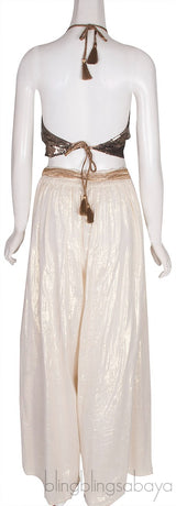 Metallic Wide Leg Trouser & Sequin Halter Top