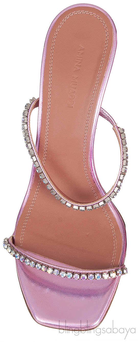 Crystal Embellished Leather Sandals