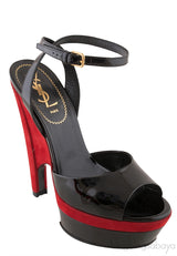 Black Patent Red Platform Heels