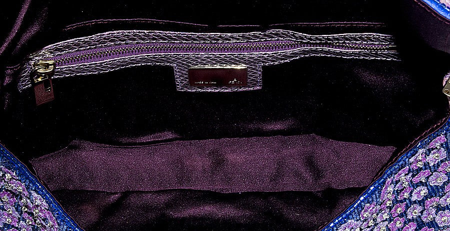 Ricami Embroidered Baguette Bag