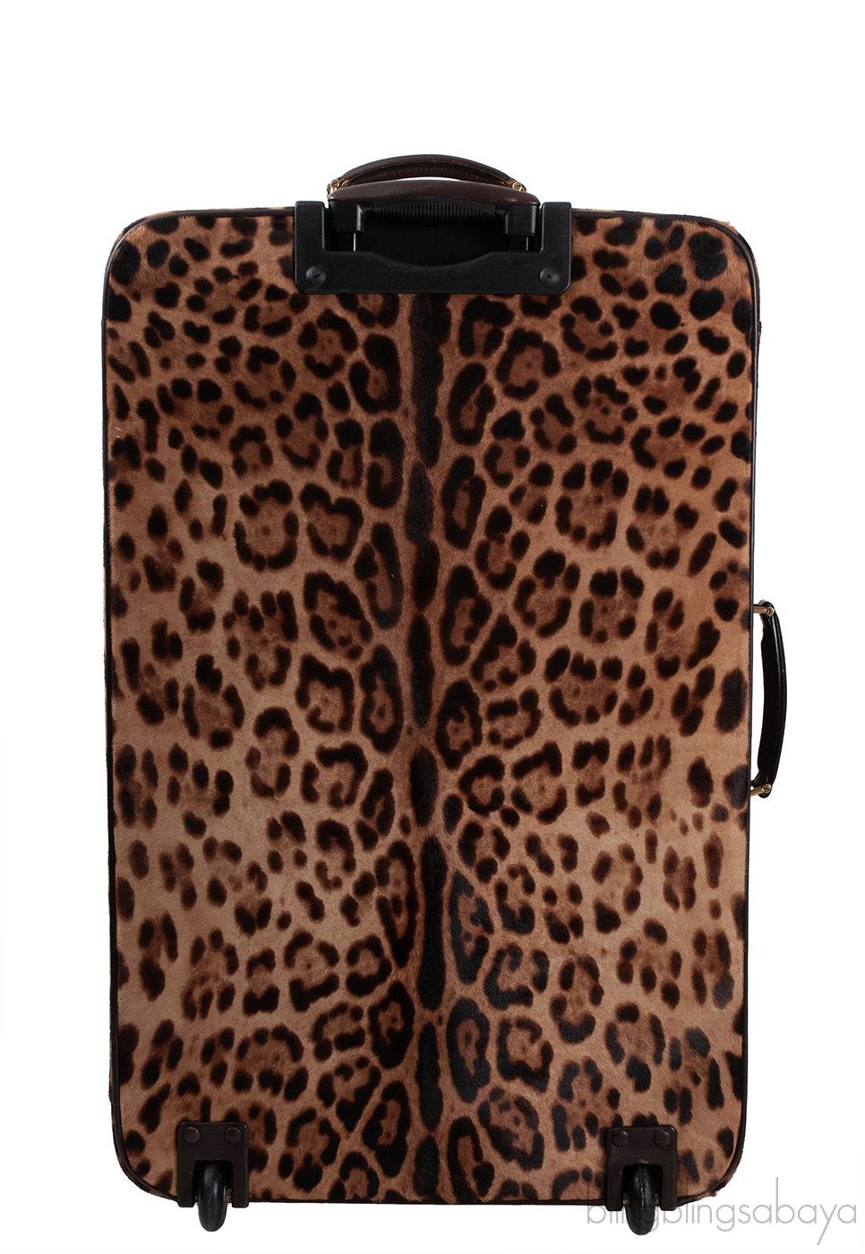 Leopard Pony Hair Large Luggage Trolley