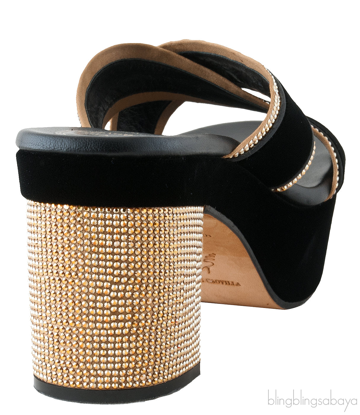 Black & Gold Criss-cross Sandals