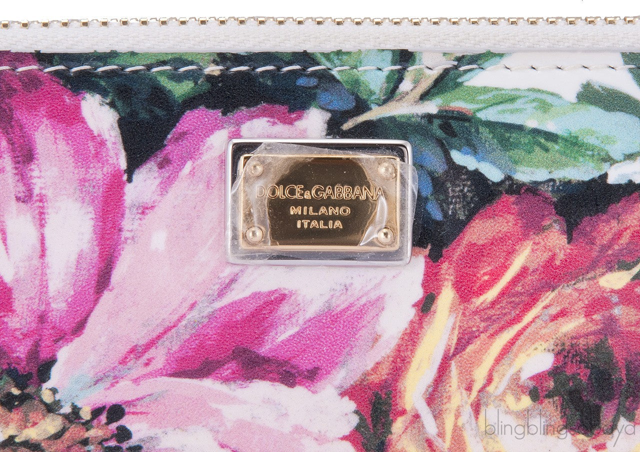 Dolce & Gabbana Floral Zip Around Continental Wallet