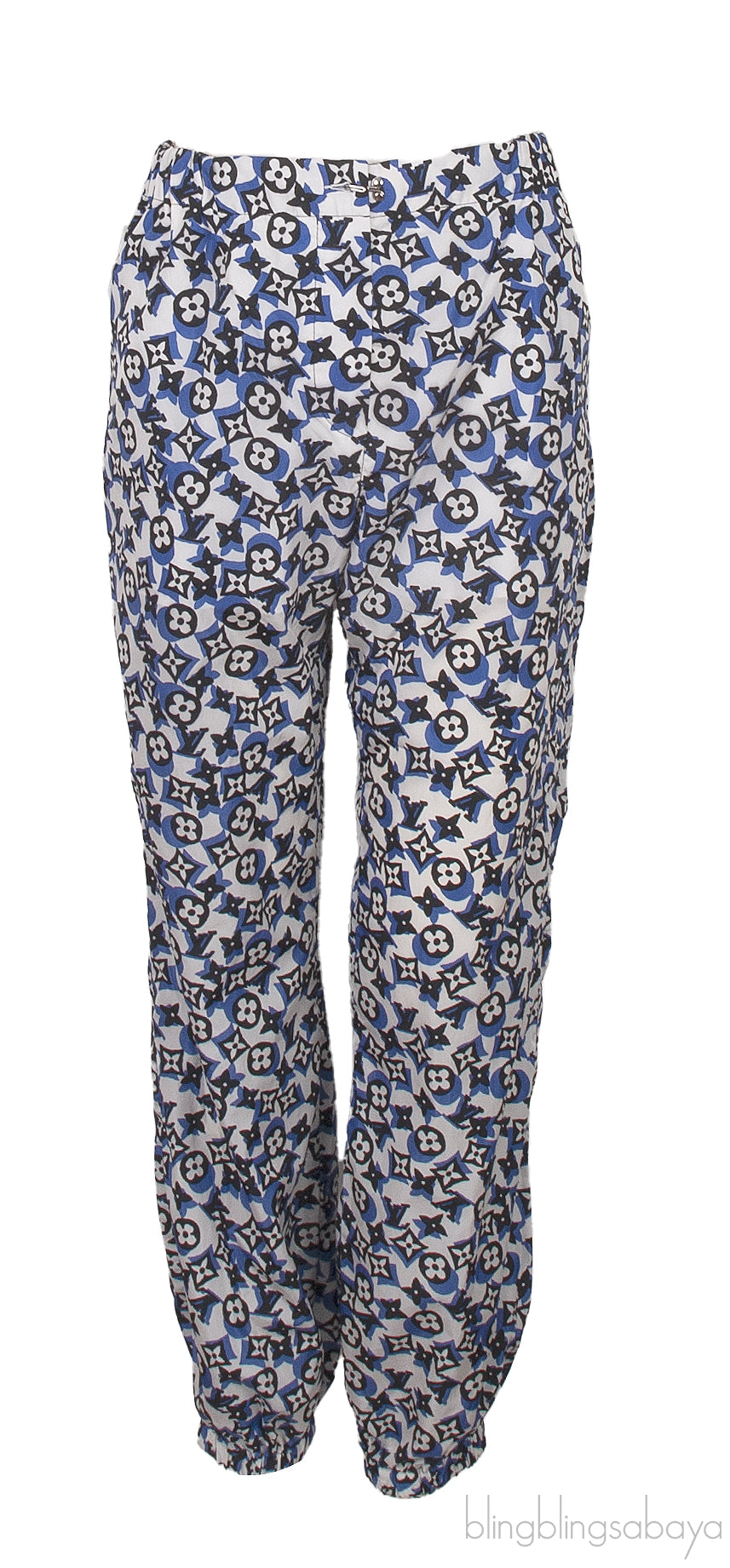 White T-Shirt and Monogram Print Trouser