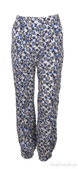 White T-Shirt and Monogram Print Trouser