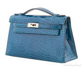 Kelly Pochette Bleu Izmir Crocodile