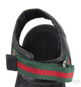 Black Strappy Web Kids Sandals