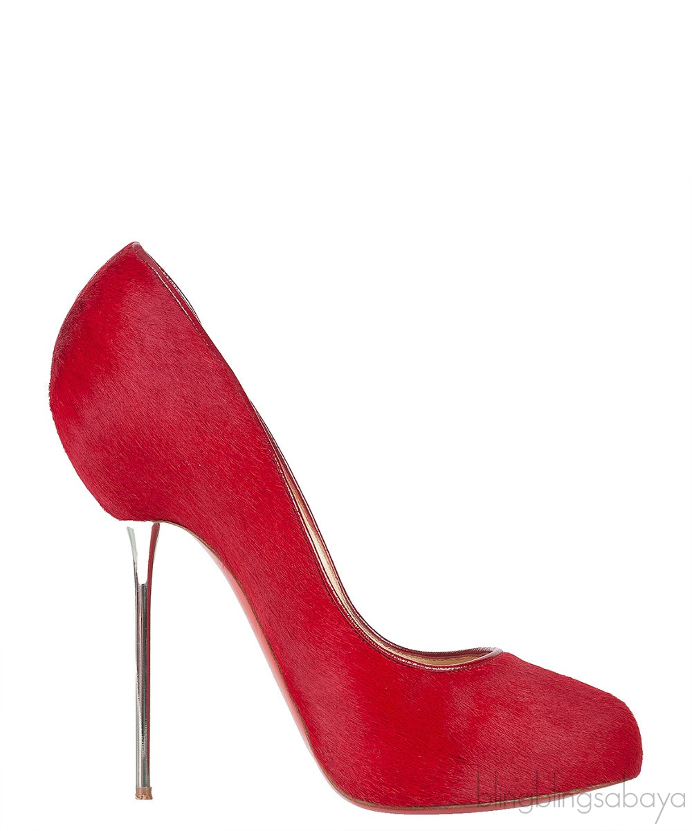 Red Pony Hair Heels