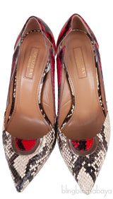 Natural & Red Python PVC Heels