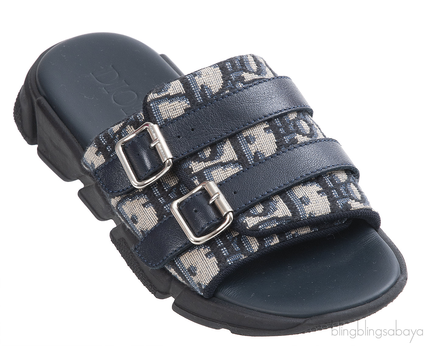 Dior Beige and Black Dior Oblique Technical Jacquard Kids Sandals