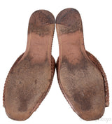 Brown Python Open Toe Slide Sandals 38