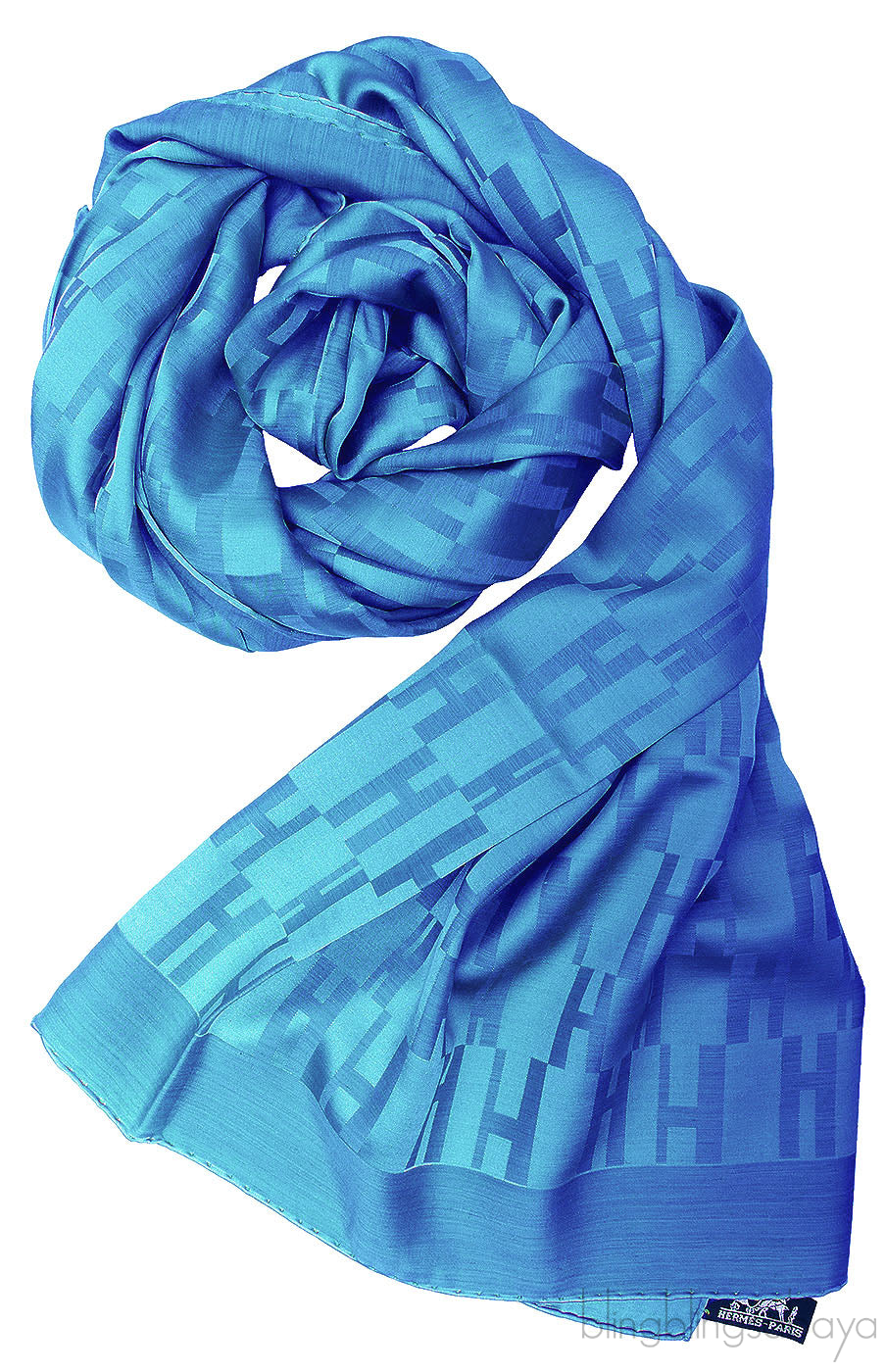 Light Blue H Printed Stole