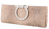 Brown Python Long Clutch